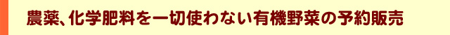 農薬や化学肥料を一切つかわない有機野菜を作っています